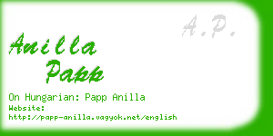 anilla papp business card